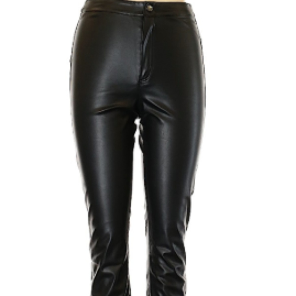TOPSHOP Black Faux Leather Leggings